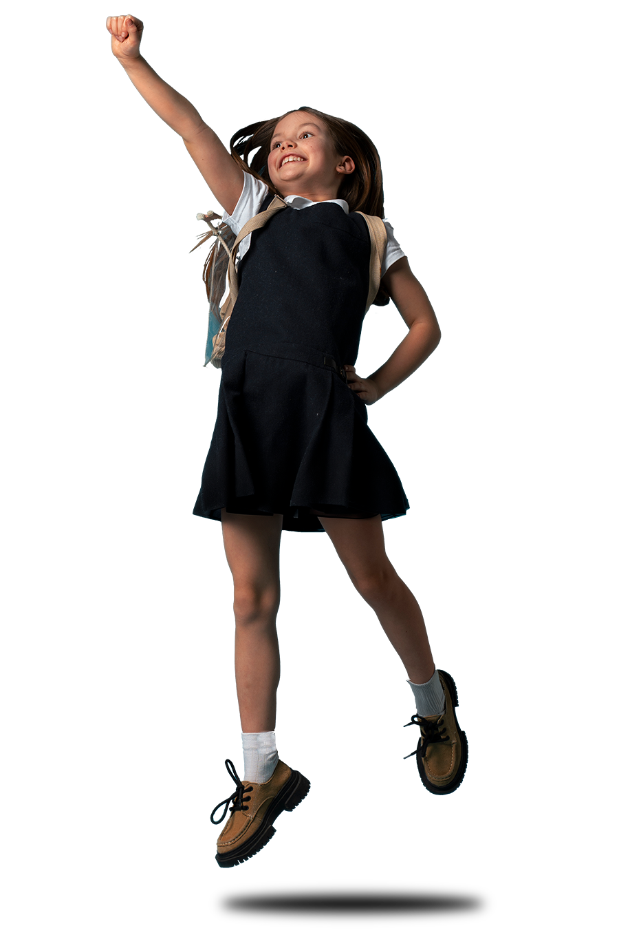 Girl jumping in the air